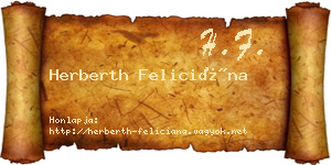 Herberth Feliciána névjegykártya